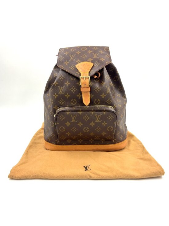 Louis Vuitton Montsouris GM Monogram Leather Brown Light Backpack Gold main image 10
